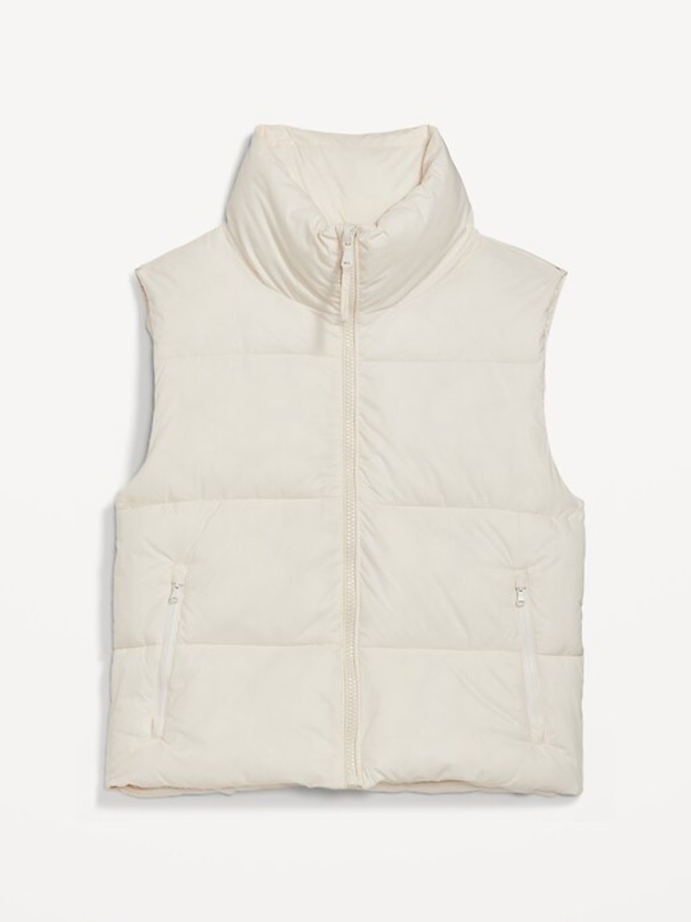 Old Navy Water resistant Cream Puffer Vest with High Collar size XL (14-16)